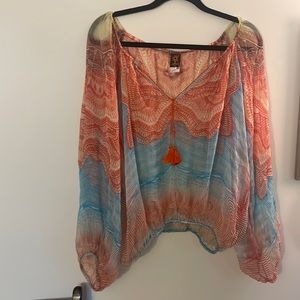 Jean Paul Gaultier Sheer Silk Print Top *Rare Sz Small